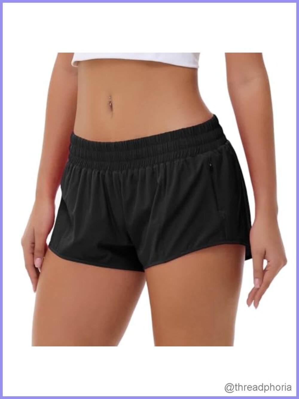 Women's Quick Dry Running Shorts Lightweight Athletic Zip Pocket Liner